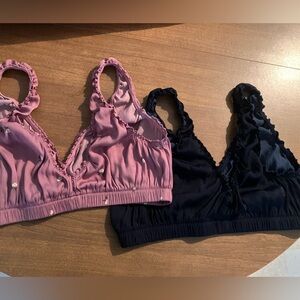 Old Navy Ruffled Pink and Navy Bralette Bundle